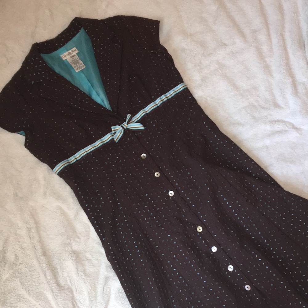 Light blue and Brown dress